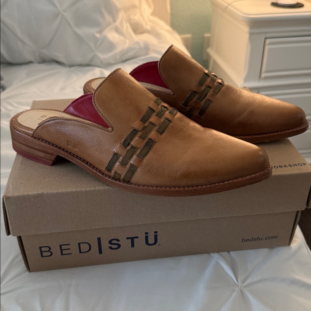 BED|STU Brown Leather Slip-On Shoes